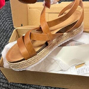 Brown Strappy Espadrille Sandals